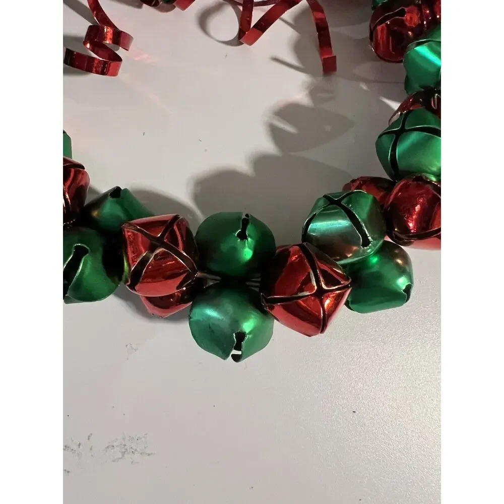 Vintage Christmas Bell Wreath Holiday Door Wall Decor Red/Green